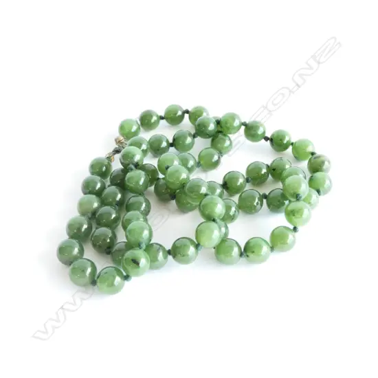 NEPHRITE BEAD NECKLACE L.590mm