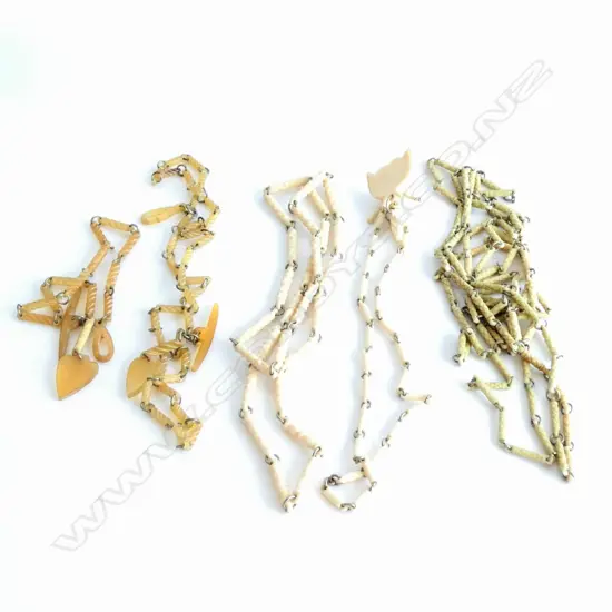 6 C1900 'BOER PRISONERS' BONE & TORTOISESHELL NECKLACES