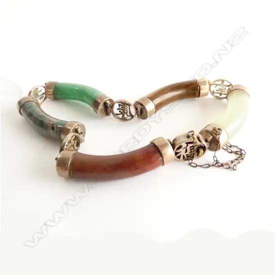14CT GOLD AND JADE BRACELET
