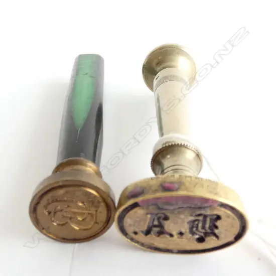 2 ART DECO WAX SEALS 