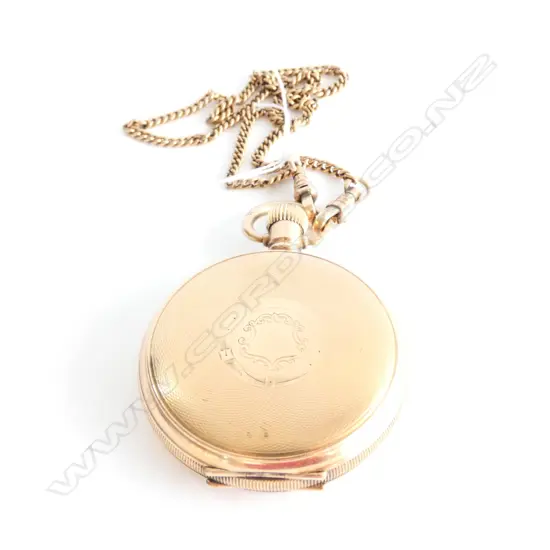 WALTHAM 'TRAVELER' C1918 GOLD PLATE HUNTER POCKET WATCH...