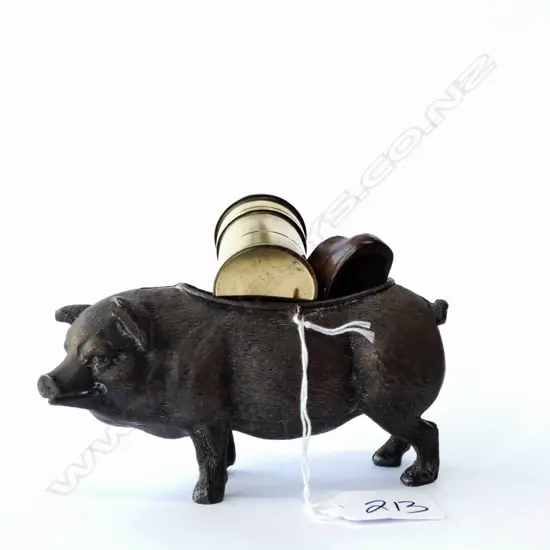 early 20thC S/PLATE PIG TRINKET BOX + SHOE + MONEY BOX...