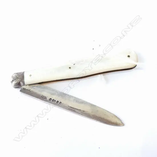 VICTORIAN SILVER & MOP QUALITY POCKET / FRUIT KNIFE