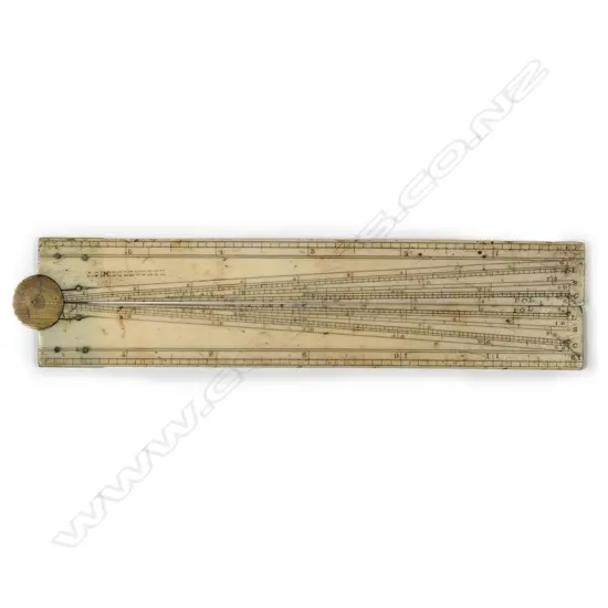 J SHUTTLEWORTH 12" IVORY SECTOR RULE