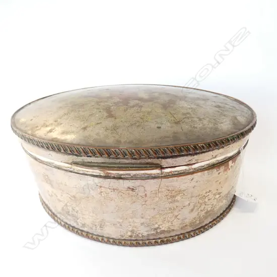 OLD SILVER PLATE BISCUIT CADDY L 220 MM