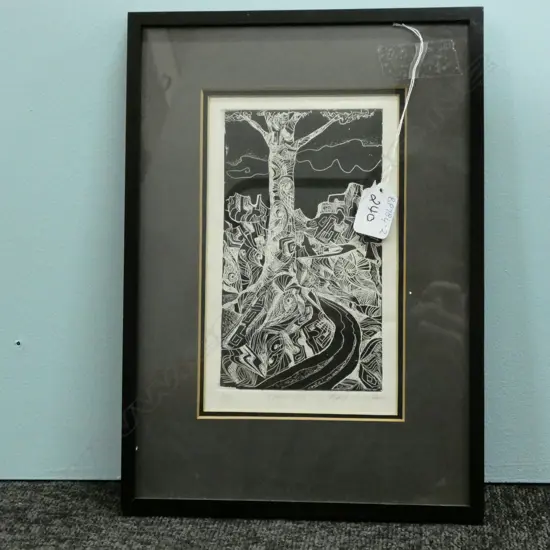 RONA SWALLOW, TAPU HILL, ENGRAVING, SIGNED, 3/15, 220 X 130MM