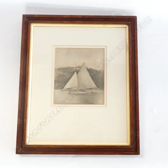 ARTIST UNKNOWN MULLET BOAT ON AUCKLAND HARBOUR W/C 400 X 340MM FRAME