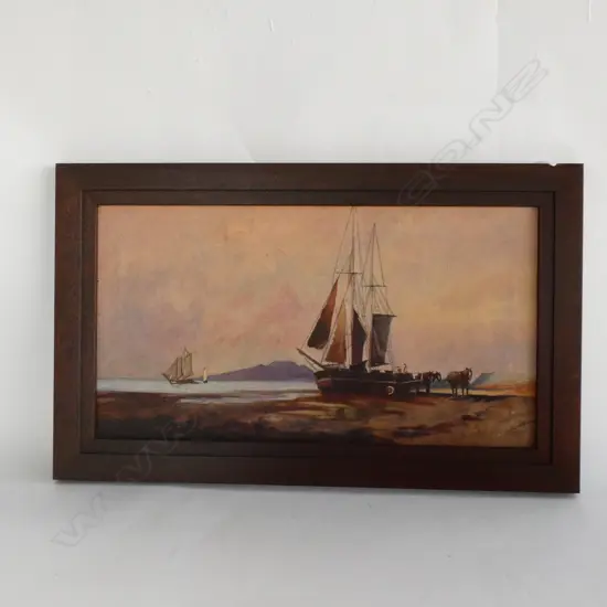 MANOR OF FRANK WRIGHT AUCKLAND LANDCAPE OIL ON CANVAS 450 X 240MM IMAGE