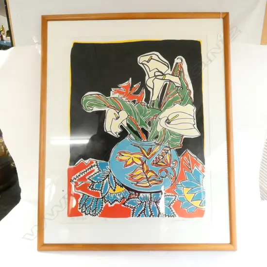 CLAUDIA POND EYLEY 'LILY STILL LIFE' SCREENPRINT ED. 15/50 1988 825 X 650MM IMAGE