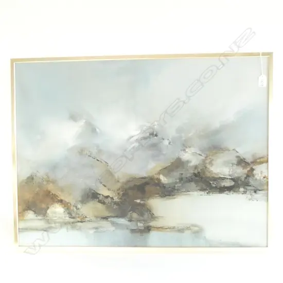 MARGARET WOOLLEY 'COASTAL CLOUDS' OIL ON CANVAS 790 X 585MM IMAGE