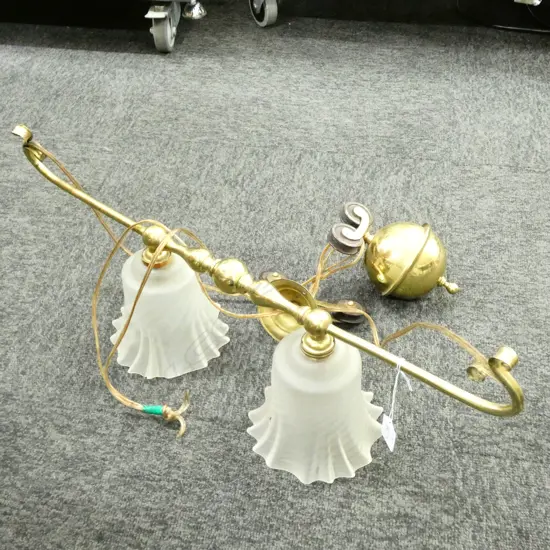 EARLY 20thC BRASS RISE & FALL LIGHT FITTING