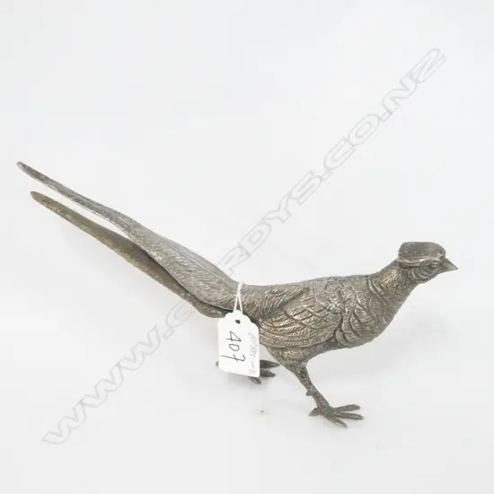 VINTAGE SILVER PLATE PHEASANT TABLE ORNAMENT