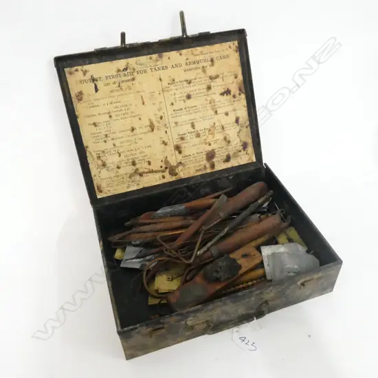 FIRST AID BOX FOR TANKS AND ARMOURED CARS + STENCILS ETC