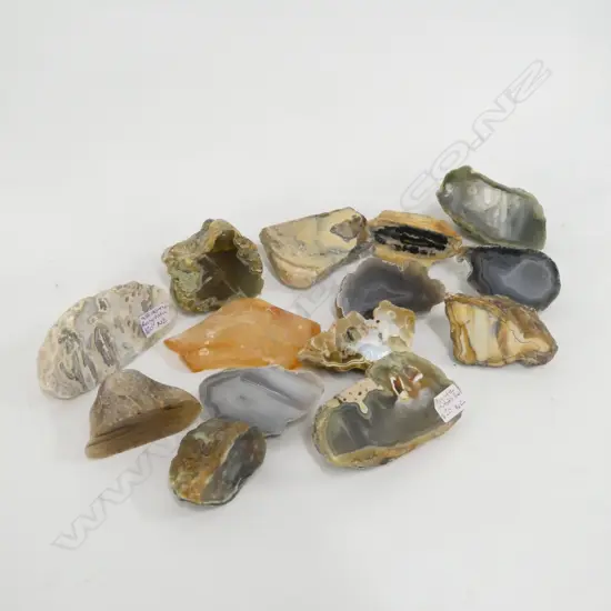 BOX OF NEW ZEALAND CUT AGATE STONES