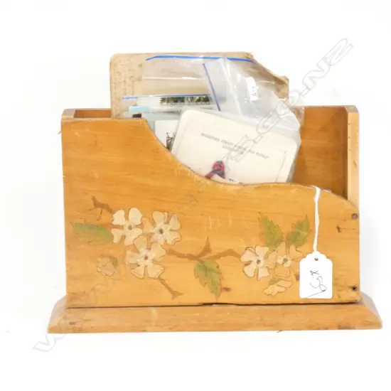 OLD POKER LETTER STAND + POSTCARDS ETC