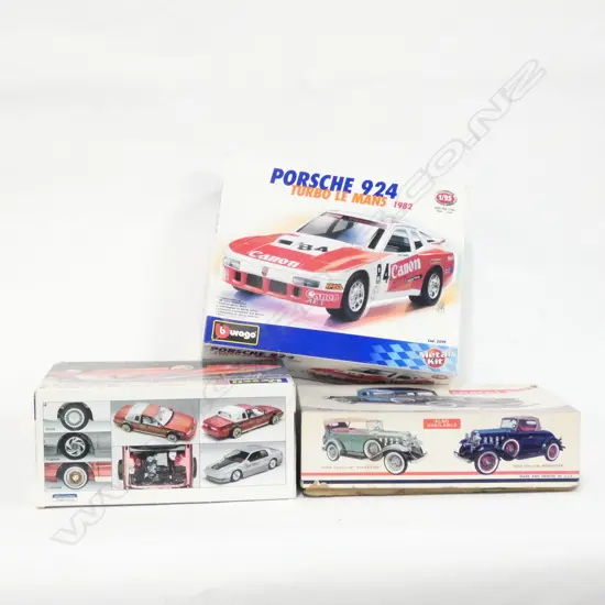 2 METAL KIT MODELS+ ONE PLASTIC REVELL COUGAR/BURAGO PORSCHE/HUBLEY CHEV