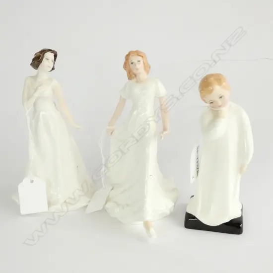 3 X ROYAL DOULTON FIGURES-DARLING HN1985 (FRIT)-CHERISH HN4442-FREINDSHIP HN3491