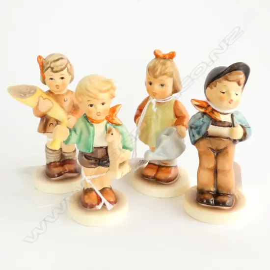 4 X HUMMELS--NATURES GIFT 729--A SWEET OFFERING 549 3/0, BOY WITH HORSE 239/C--LUCKY FELLOW 560