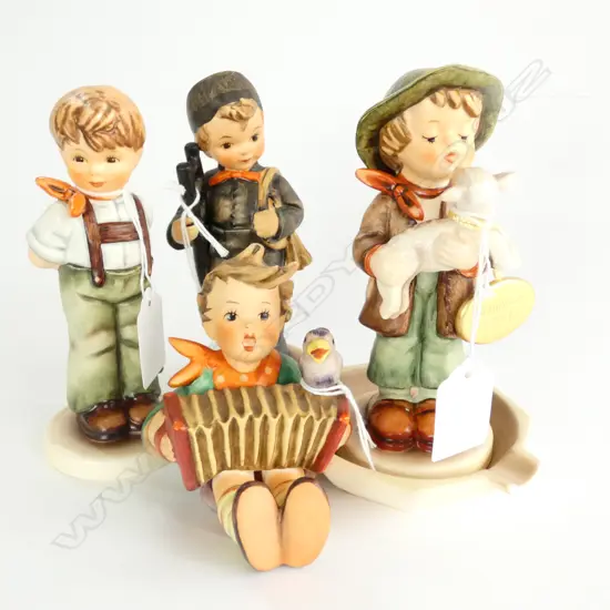 4 X HUMMELS--LETS SING 114 [ASH TRAY]--CHIMNEY SWEEP 12/1, LOST SHEEP 68/0--I DIDN’T DO IT 626