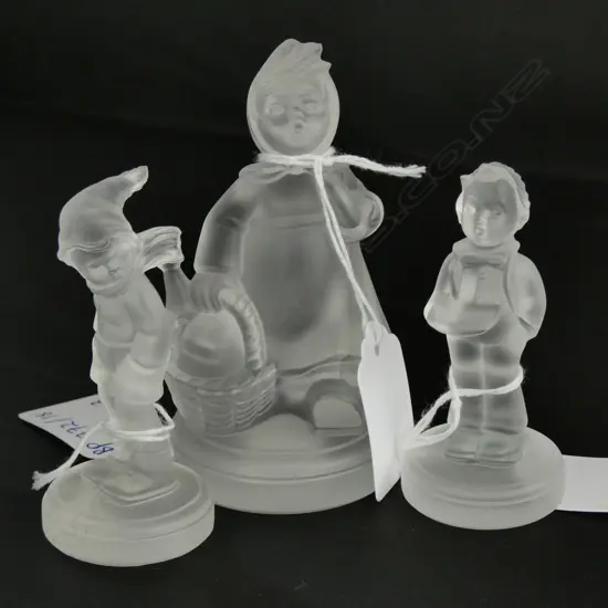 3 X GOEBELS CRYSTAL HUMMELS--MARCH WINDS 43, VISITING A INVALID 382 AF, SOLOIST 135