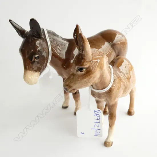 BESWICK DONKEY 1364B & FOAL 2110