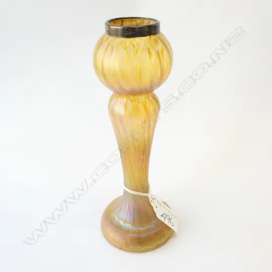 STG SILVER CAPPED ART NOUEAU OPALESCENT VASE H. 190MM 