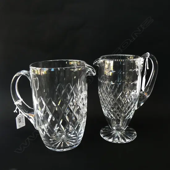 TWO CRYSTAL JUGS H. 195MM