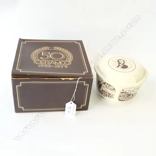 CROWN LYNN 'CERAMCO 50 1929-1979' LIDDED BOX.