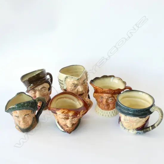 6 R/DOULTON CHARACTER JUGS; AULD MAC, SAM WELLER, JUDGE, OLD KING COLE, DRAKE & TONY MELLOR