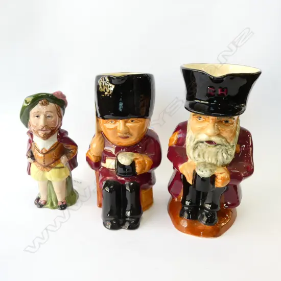 PR SHORTER & SON TOBY JUGS H. 225MM + SIR FRANCIS DRAKE 