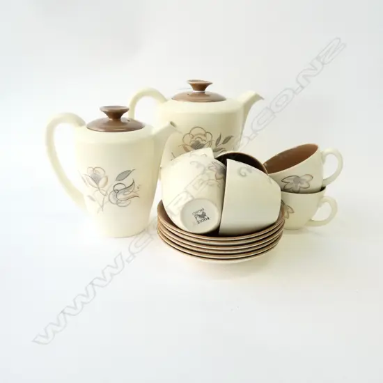 POOLE DEMI TASSE COFFEE SERVICE 6 PERSON 14PCE