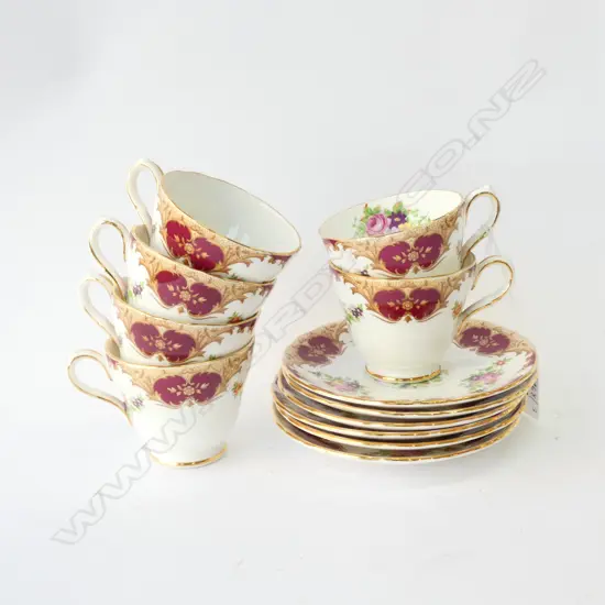 12 PCE GROSVENOR DEMITASSE SET; 6 CUPS & SAUCERS