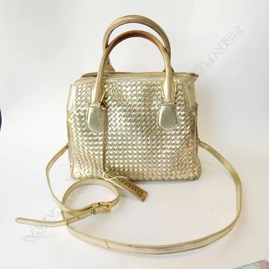 PONS QUINTANA SPANISH GOLD LEATHER HANDBAG 