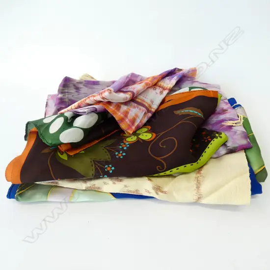 7 VINTAGE SILK SCARVES 