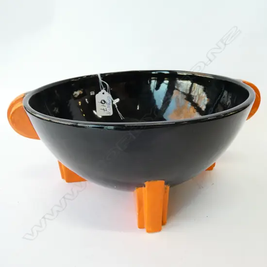 CLARICE CLIFF 'ODILON' BOWL ORANGE & BLACK
