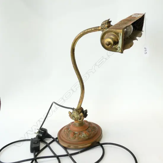ORNATE PRESSED METAL DESK LAMP H 380 MM