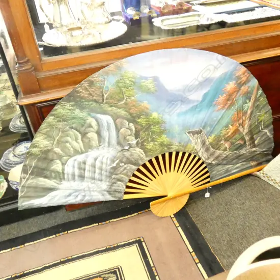 LARGE PAINTED FAN L. 890MM