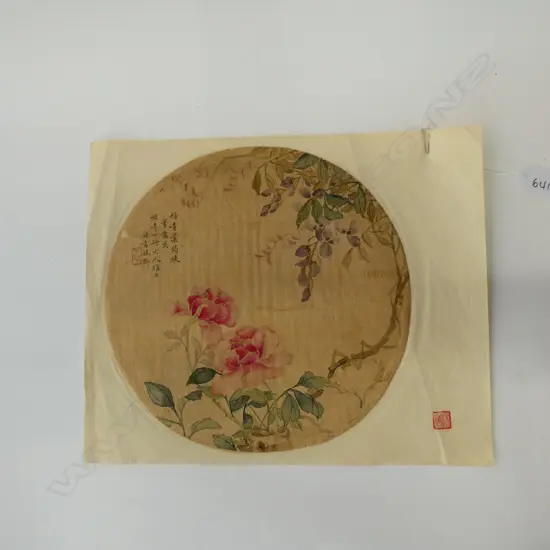 CHINESE W/C CIRCULAR BLOSSOM SCENES