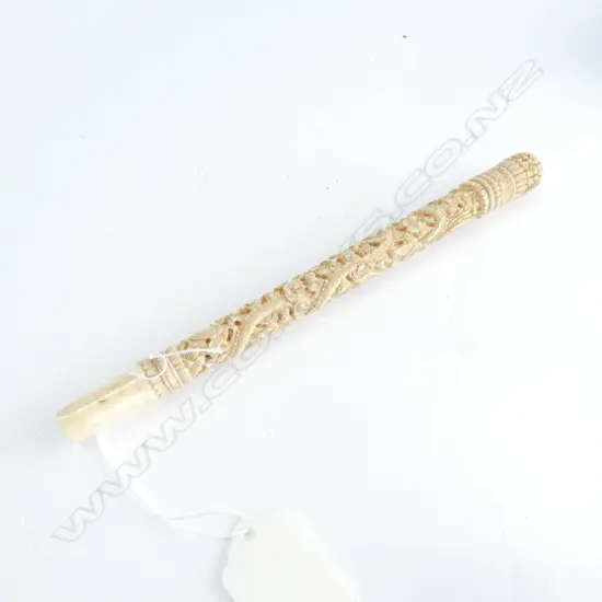 CHINESE CARVED IVORY PARASOL HANDLE
