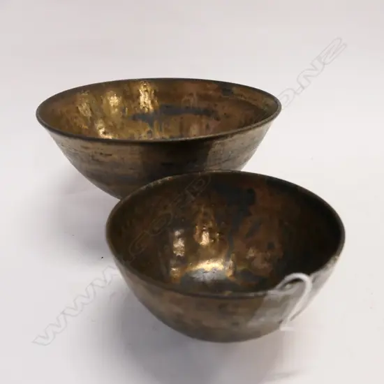 2 JOHN PARKER BOWLS BRONZE GLAZE 180MM DIA