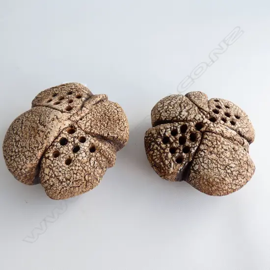 2 LEN CASTLE SEA SECRETS? OCHRE GLAZE,  CIRCA 1970S, DIA 90mm