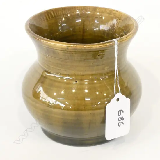 BRIAR GARDINER VASE DARK OLIVE GREEN GLAZE H.90mm