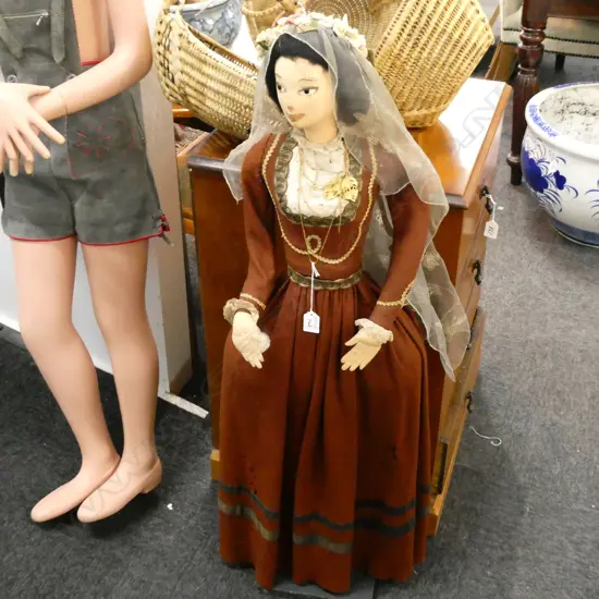 TALL CLOTH DOLL FAULTS TO DRESS H 1050 MM