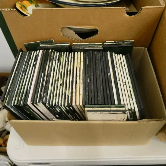 BOX LOT ASST. WAIPU HAND DECORATED TILES 