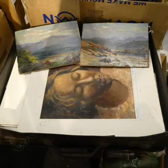 COLLECTION OF ARTWORKS BY H. E. READ + 2 SMALL UNFRAMED OILS