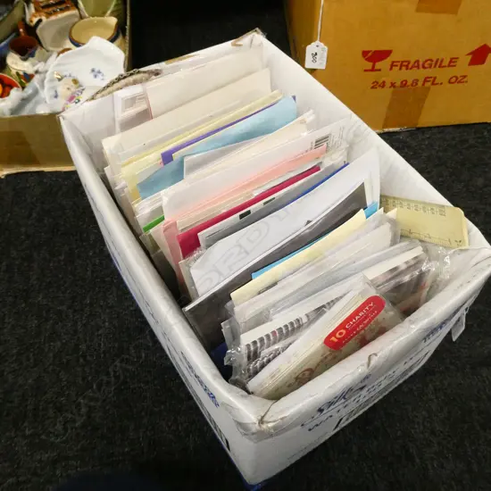 BOX LOT ASST. CARDS ETC