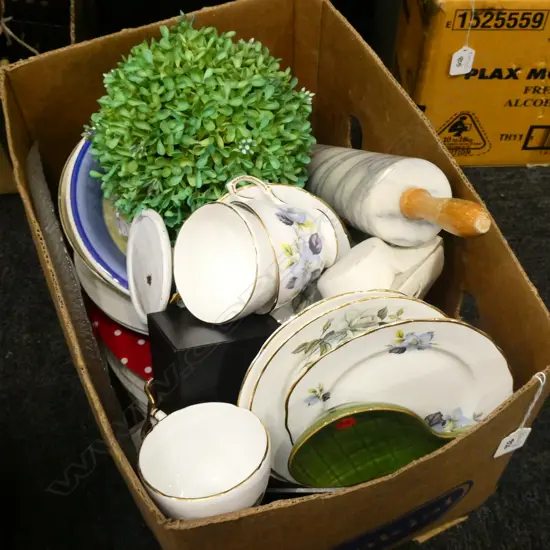 LOT ASST CHINA/MARBLE ROLLING PIN ETC