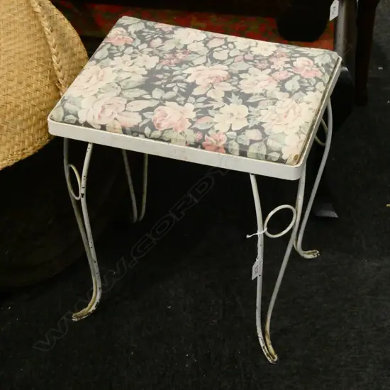 1950S WHITE WIRE STOOL H. 450mm