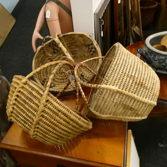 3 WOVEN BASKETS 