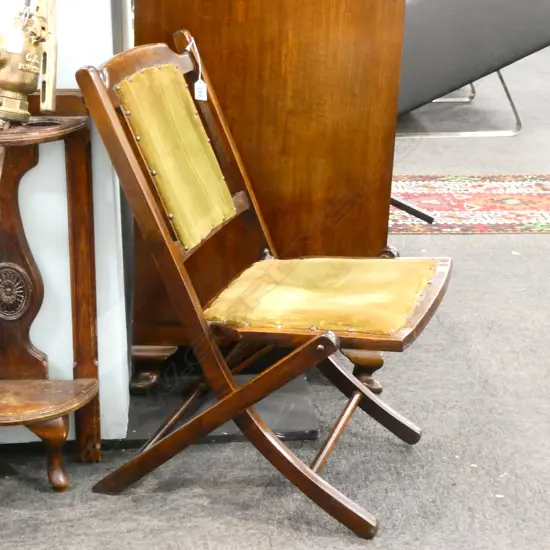 MAHOGANY ARTS & CRAFTS FOLDING CHAIR